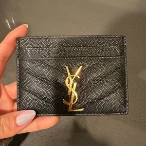 YSL pebbled card holder